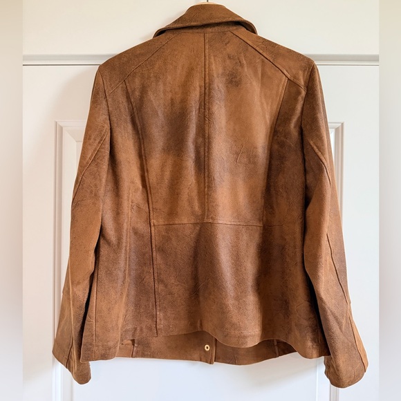 Chico's Tan Faux Leather Jacket - Picture 2 of 4